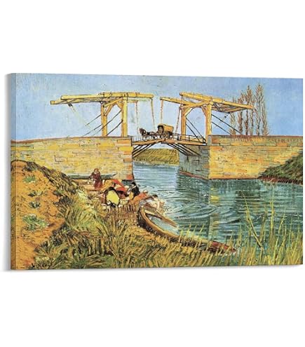 Amazon.co.jp: 世界の名画 ゴッホ アルルの跳ね橋 ジークレー技法 高級